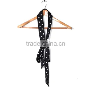Chiffon Multifunction Skinny Scarf Black White Dot Choker thumbnail-1