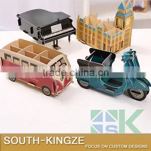 Creative DIY Paper Puzzle Desktop Storage Box Office Stationery Pencil Case, Pen Storage Rack, Pen Stand Holder thumbnail-1