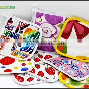 Christmas Style Color Coffee Cup Mats Pot Custom Linen Pot Holders Print Cotton thumbnail-6