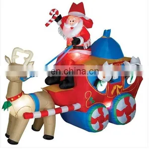 HI Hot Sale Giant Inflatable Christmas Santa Claus Decoration, Inflatable Reindeer Christmas Holiday Decoration thumbnail-1