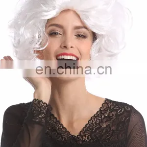 Short White DIVA Style Party Wigs P-W206 thumbnail-4