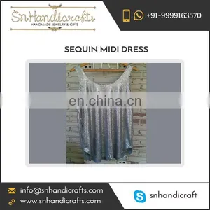 Silver Sparkling Elegant Sequin Midi Dress Available for Bulk Supply thumbnail-1