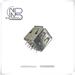 USB A Type Female USB 2.0 Header Double Stack Connector, Right Angle PCB Mount Usb Connector thumbnail-3