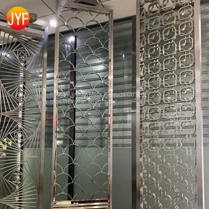 Foshan Factory High Quality Customized Hotel Small Decorative Laser Cut Metal Folding Screen Panels thumbnail-4
