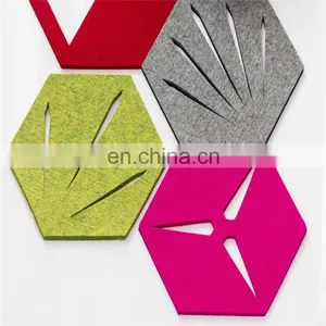 24 Hexagon Modern Urban Felt Wall Decals Kit Stylish Modern Office Decoration Felt Wall Art Stickers thumbnail-2