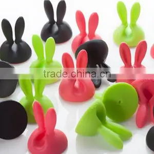 Hottest Design Cable Winder Rabbit Shape Silicone Solid Wire Clips thumbnail-3