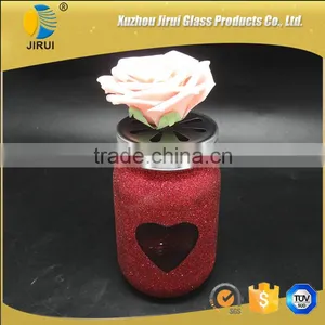 450ml Lovely Round Shape Colored Glass Mason Jar thumbnail-4