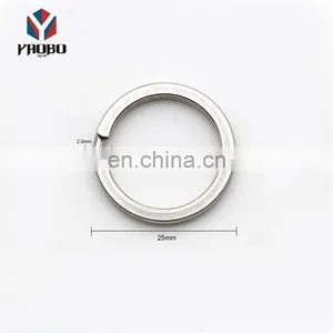 Various Styles Engraved Flat Keyring Stainless Steel Key Chain Ring Metal Split Key Ring For Accessories Use thumbnail-3