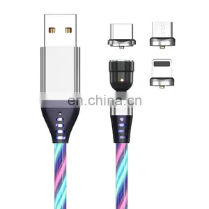 Hot Selling 540 Degree Rotation Wholesale 3 in 1 Connectors Magnetic Usb Cable Charging Cable For Smartphone thumbnail-1
