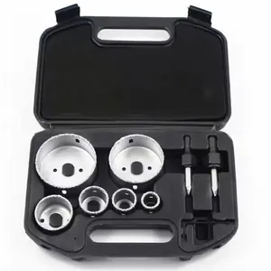 9 Piece YG8 Carbide Chip Hole Saw Plastic Box Ceramic Tile Hole Opener Set @ Workiotools thumbnail-1