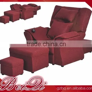 Beiqi Guangzhou Hot Sale Promotion Luxury Durable Wine Red Color Manicure Portable Pedicure Chair Foot Massage Sofa thumbnail-1