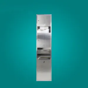 Stainless Steel Three-in-one Hand Dryer, Commercial Embedded Hand Dryer for Public Restrooms, Paper Box Trash Can. thumbnail-2