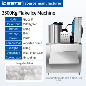 1.5t~2.5t Commercial Use Stainless Steel Refrigerators Flake Ice Machine for Cool Solution Catering Suppliers thumbnail-5