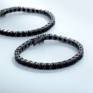 New Iced Out Bling Cubic Zirconia Tennis Chain Bracelet 5mm Black Color Charm Bangle Hip Hop For Women Men Jewelry thumbnail-2