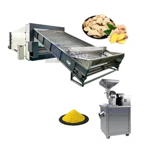 Continuous Ginger Slice Dryer Machine Turmeric Cleaning, Slicing, Drying, and Grinding Production Line EPC thumbnail-1