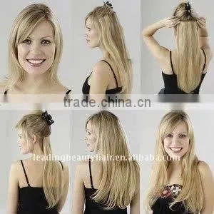 Blond Full Head European Clip in Hair Extensions thumbnail-1