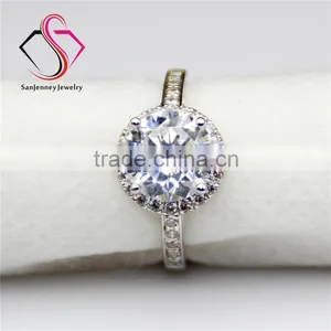 Round Brilliant Cut Moissanite 3CT 9.0mm Center 14k 18k White Yellow Gold Halo Diamond Engagement Ring thumbnail-4