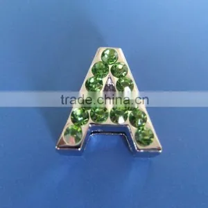 18mm Slide Letters With Green Rhinestone thumbnail-2