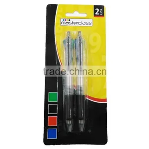 4 Color Ink Ballpoint Plastic Telescopic Pen thumbnail-1