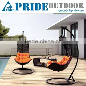 Patio Rattan Sofa Wicker Hanging Chair Stand Outdoor Hanging Lounge Chair thumbnail-1