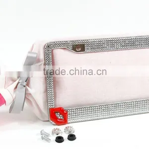 Hot Red Lip Bling Crystal Stainless Steel Rhinestone Plate Frame Accessory thumbnail-1