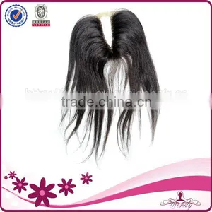 Cheap u Part Wigs 100% Handmade by Skilled Worker Sillky Straight Natural Color thumbnail-1