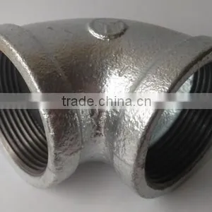 Galvanized Malleable Cast Iron Pipe Fittings 90degree BS STANDARD Pipe Fitting Elbow thumbnail-1