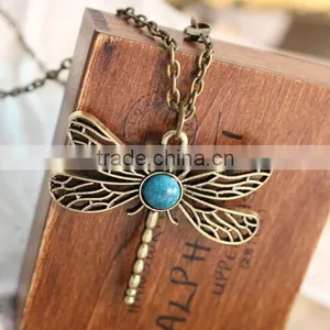 Sweater Chain Clothing Accessories Vintage Dragonfly Pendant Necklace thumbnail-4