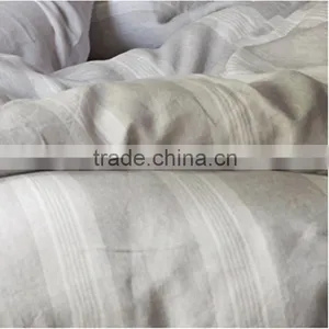 2015 Newest 100% Linen Gray Stripe Bedding Set for Home /hotel thumbnail-6