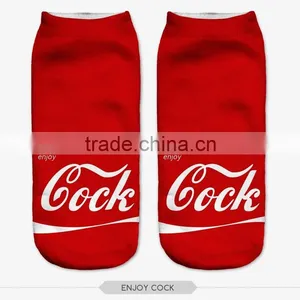 Red Hot Ankle Socks Soenjoy Cock High Quality 3d Full Print Colorful Ankle Socks Sports Unisex Custom Hot Sale Stretch Spandex thumbnail-3