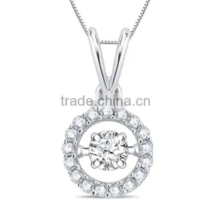 China Wholesale Sterling Silver White Cubic Zirconia Dancing Diamond Jewelry Set thumbnail-4