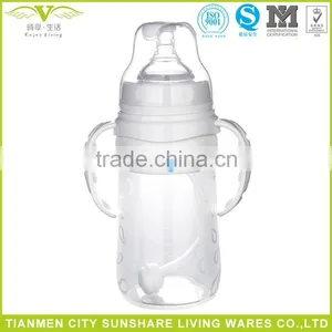 Soft Portable Food Grade Liquid Silicone Baby Feeding Bottles With Handle thumbnail-1