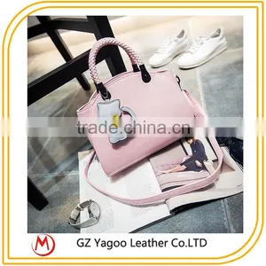 2016 Wholesale China Factroy Retro Lady Handbag Korean Leather Bag Bat Wings Supplier's Choice thumbnail-1
