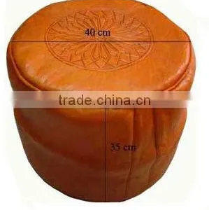 Leather Handmade Moroccan Pouf thumbnail-1