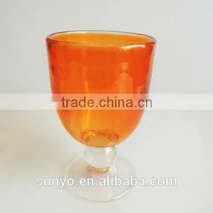 New Design Handmade Crystal Colored Red Wine Glass With Beads Stem thumbnail-1