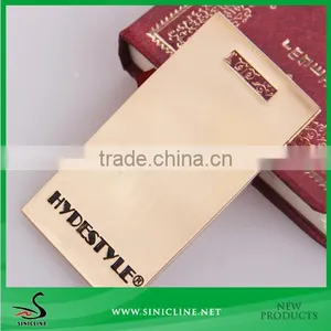 Sinicline Zinc Metal Tag With Black Paint Brand Logo For Leather Garment thumbnail-1