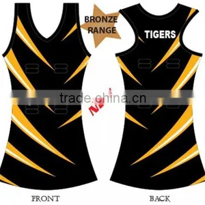 Sublimated Printing Netball Dress Color Red and Blue thumbnail-2
