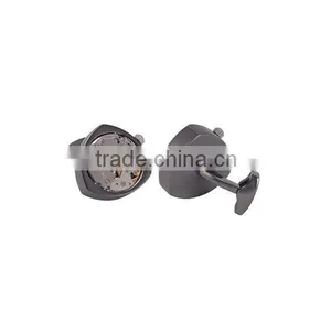 Custom Gun Black Cufflink,floating Locket Watch Cufflinks Jewelry thumbnail-2