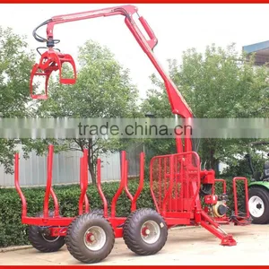 5ton 8ton Log Trailer With Crane for Forestry Working thumbnail-1