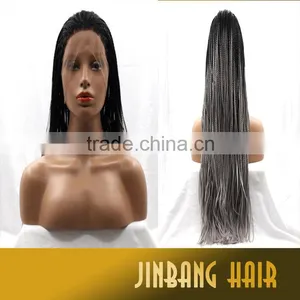 2016 Wholesales New Products Heat Resistant Straight Braiding Synthetic Lace Front Wig thumbnail-2