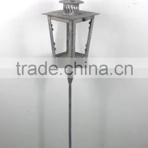 8009336F- Square Metal Candle Lantern W/stick thumbnail-1