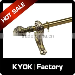 Foshan Experienced Curtain Rod Supplier, Best Sell Antique Bronze Double and Single Curtain Pipe, Aluminum Finials Muslim Style thumbnail-6