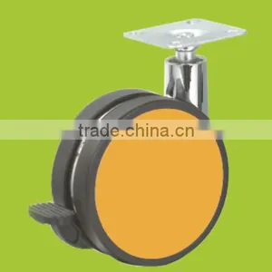 Hot Sale 82mm Swivel Top Plate Colorful Furniture Caster With Brake (FC4311A) thumbnail-1