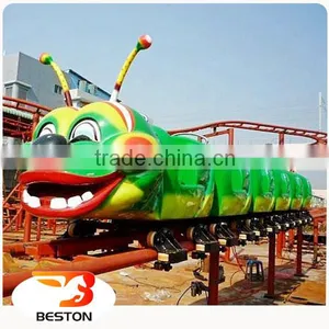 Amusement Park Rides Kids Fairground Ride Small Roller Coaster Big Green Worm Ride for Sale thumbnail-2