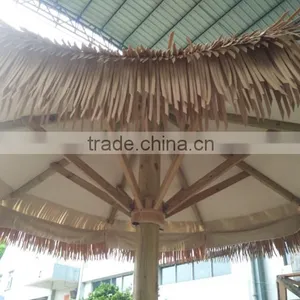 High Class Sun Protection Waterproof Material Outdoor Artificial Folder and Collapsible Thatch Umbrella thumbnail-5