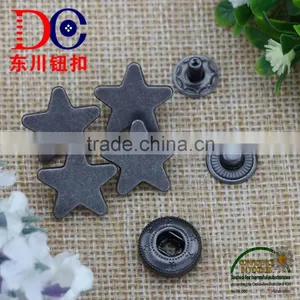 Star Design Snap Fastener Metal Button Spring Snap Button for Leather Jacket thumbnail-3