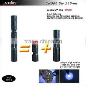 3W 395nm Led Torch With uv Money Detector 1*AAA Battery TANK007 TK566 thumbnail-1