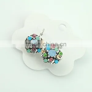 Hight Quality Earrings For Non Pierced Ears Druzy Rhinestone Plastic Earrings thumbnail-4