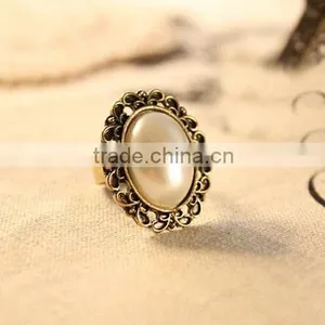 Sweety Girls'Jewelry Fresh Water Pearl Multi Gem Stone Halo Plated Vintage Engagement Ring WholeSale thumbnail-3