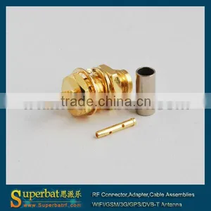 Sma Female Connector SMA Crimp Jack Bulkhead With Nut Straight Connector for LMR100 thumbnail-1